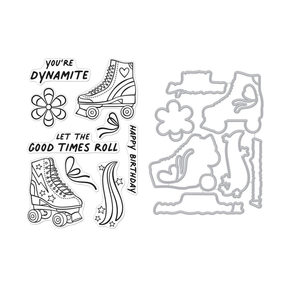 Hero Arts! Scrapbooking Dynamite Roller Skate Stamp and Die Set! Brand New!
